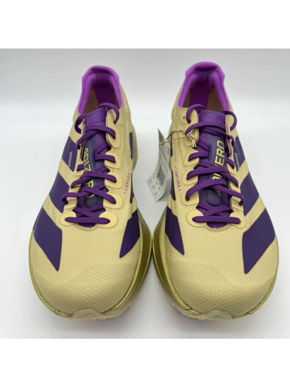 adidas Adizero Adios Pro 4 Mens Running Racing Shoe Gold Purple Size 10.5 JR7410